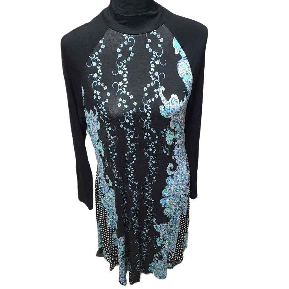 Annabelle Large Mock Neck Paisley Print Dress